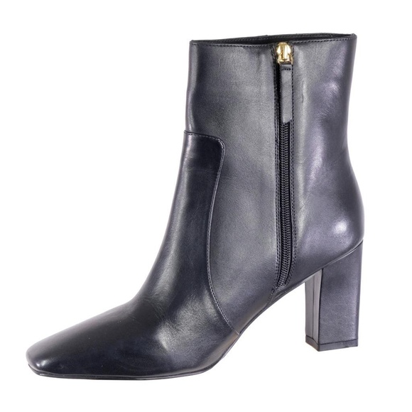 NEW J.CREW Booties Boots Mid-Calf Black Leather Sz. 11 Square Toe Side Zip - Picture 5 of 8